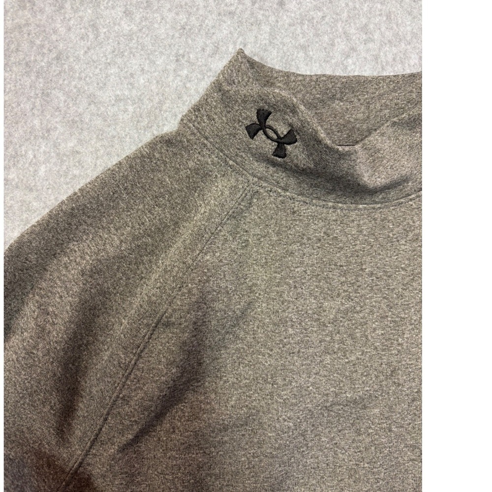Under Armour ColdGear Fitted Mock Neck Long Sleeve Top Gray 1368702 Women Medium - Picture 2 of 8